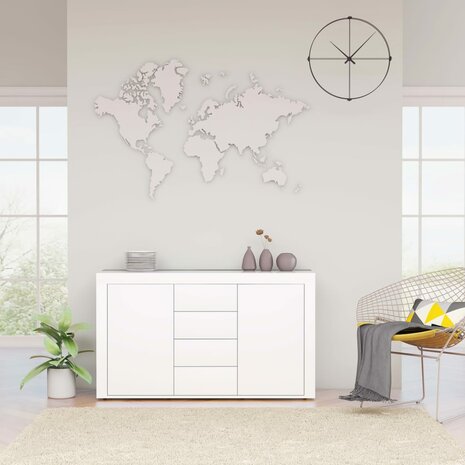Dressoir 120x36x69 cm bewerkt hout hoogglans wit 1
