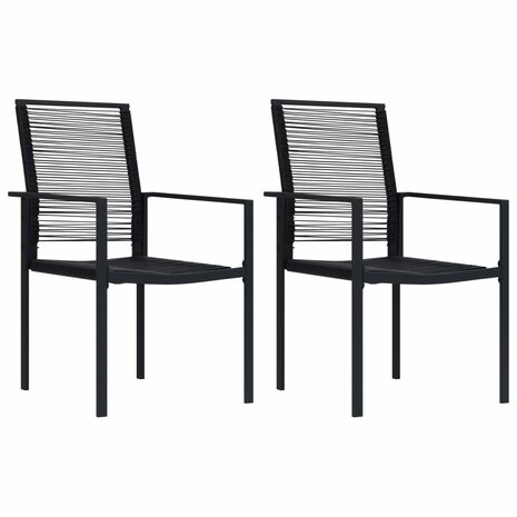 Tuinstoelen 2 st PVC-rattan zwart 1