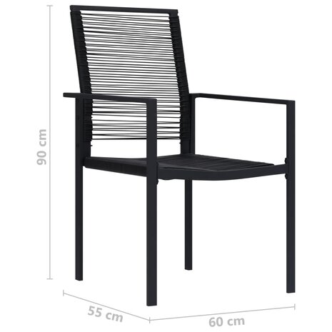 Tuinstoelen 2 st PVC-rattan zwart 8