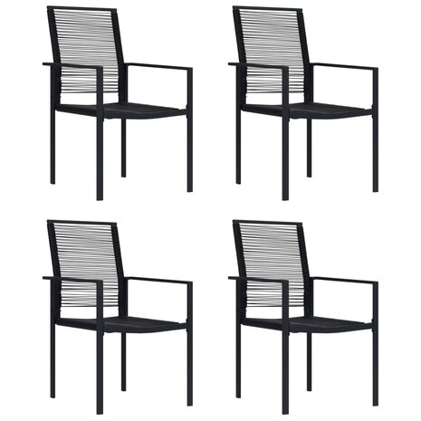 Tuinstoelen 4 st PVC-rattan zwart 1