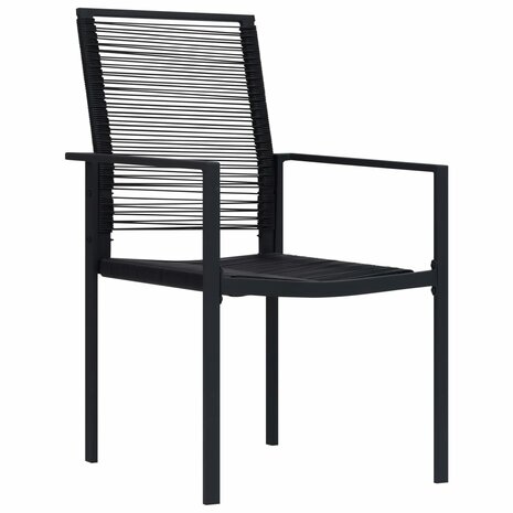Tuinstoelen 4 st PVC-rattan zwart 2