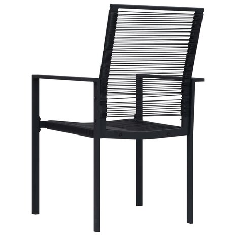 Tuinstoelen 4 st PVC-rattan zwart 5