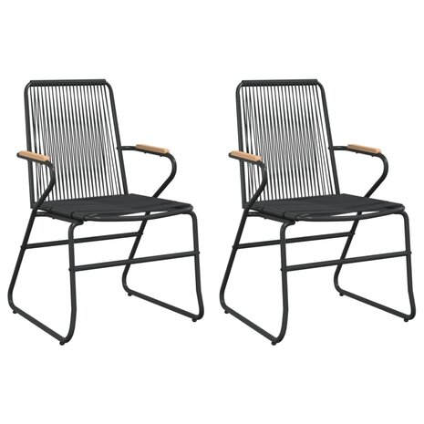 Tuinstoelen 2 st 58x59x85,5 cm PVC-rattan zwart 2