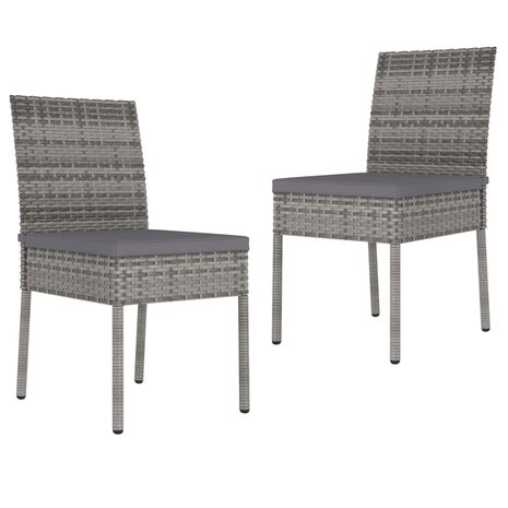 Tuinstoelen 2 st poly rattan grijs 1