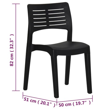 Tuinstoelen 2 st polypropeen antracietkleurig 10