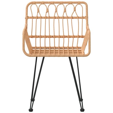 Tuinstoelen 2 st met armleuning 56x64x80 cm PE-rattan 4