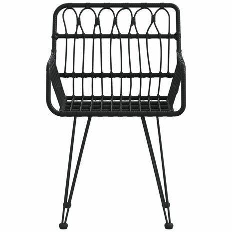 Tuinstoelen 2 st met armleuning 56x64x80 cm PE-rattan zwart 4