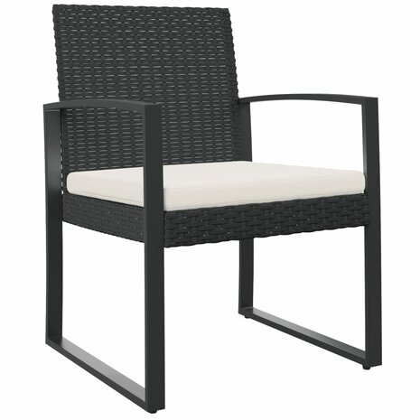 Tuinstoelen 2 st polypropeen rattan zwart 2