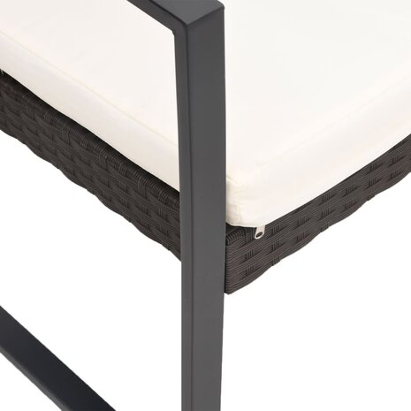 Tuinstoelen 2 st polypropeen rattan zwart 5