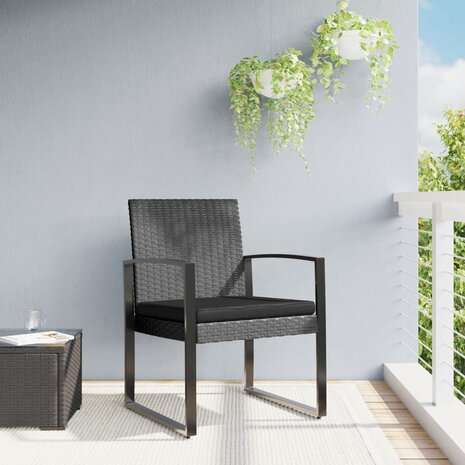 Tuinstoelen 2 st polypropeen rattan donkergrijs 1