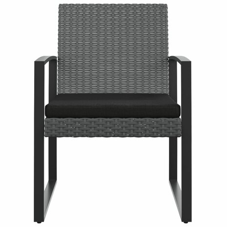 Tuinstoelen 2 st polypropeen rattan donkergrijs 3