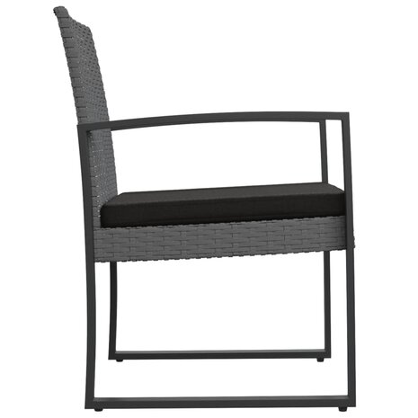 Tuinstoelen 2 st polypropeen rattan donkergrijs 4