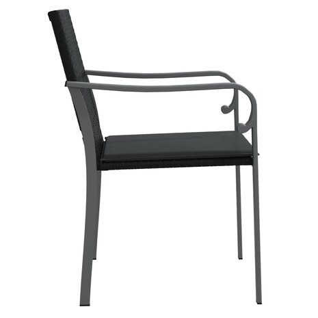 Tuinstoelen 2 st met kussens 56x59x84 cm poly rattan zwart 5