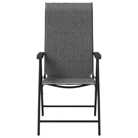 Tuinstoelen 2 st inklapbaar poly rattan grijs 5