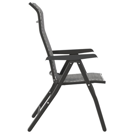 Tuinstoelen 2 st inklapbaar poly rattan grijs 6