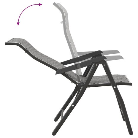 Tuinstoelen 2 st inklapbaar poly rattan grijs 8