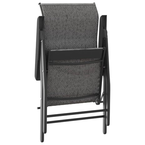 Tuinstoelen 2 st inklapbaar poly rattan grijs 9
