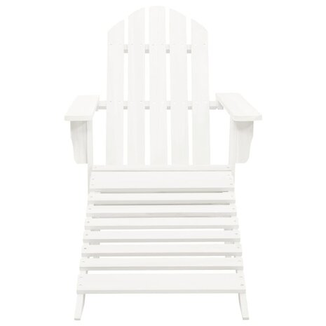 Tuinstoel met hocker hout wit 2