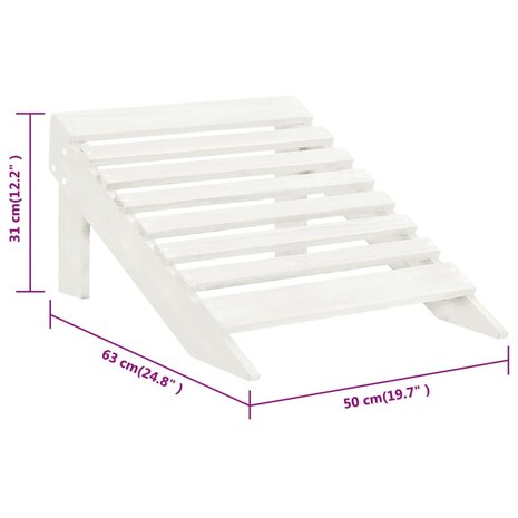 Tuinstoel met hocker hout wit 9