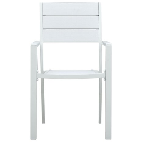 Tuinstoelen 4 st hout-look HDPE wit 3