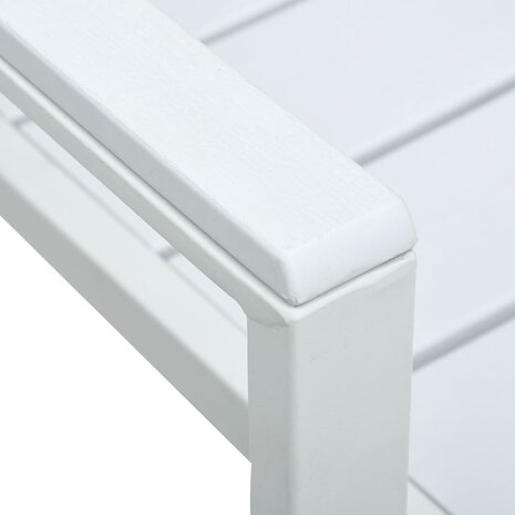 Tuinstoelen 4 st hout-look HDPE wit 7