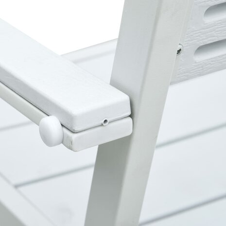 Tuinstoelen 4 st hout-look HDPE wit 8