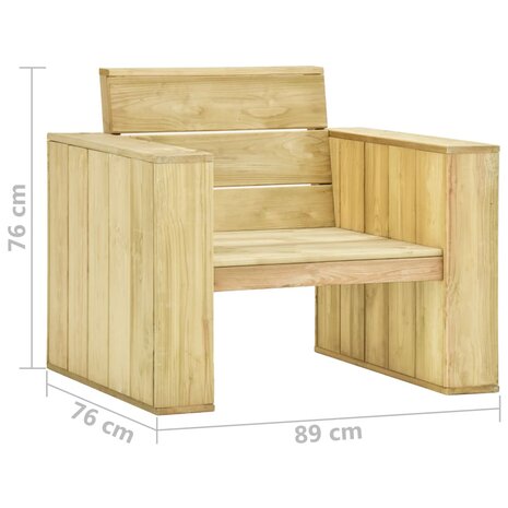 Tuinstoel 89x76x76 cm geïmpregneerd grenenhout 6