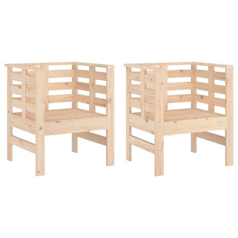Tuinstoelen 2 st 61,5x53x71 cm massief grenenhout 2