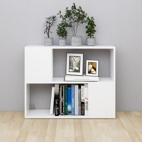 Tv-meubel 80x24x63 cm bewerkt hout wit 3