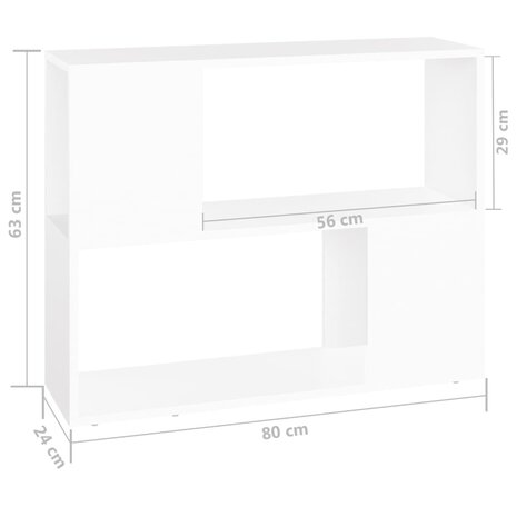 Tv-meubel 80x24x63 cm bewerkt hout wit 7
