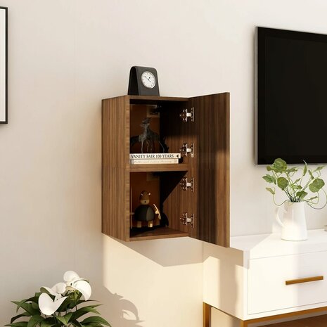 Tv-wandmeubelen 2 st 30,5x30x30 cm bruin eikenkleur 1