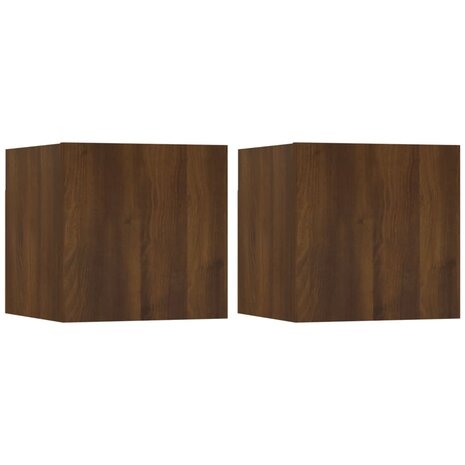 Tv-wandmeubelen 2 st 30,5x30x30 cm bruin eikenkleur 2