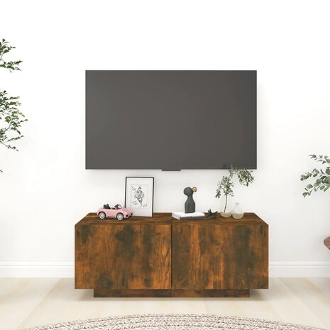 Tv-meubel 100x35x40 cm bewerkt hout gerookt eikenkleurig 1