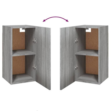 Tv-meubel 30,5x30x60 cm bewerkt hout grijs sonoma eiken 6