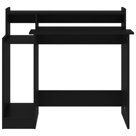 Bureau met LED-verlichting 97x45x90 cm bewerkt hout zwart 8