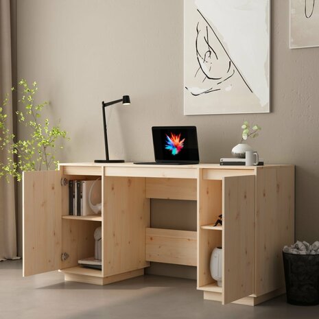 Bureau 140x50x75 cm massief grenenhout 3