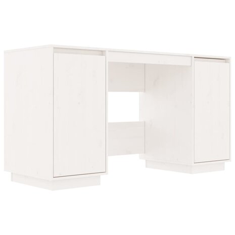 Bureau 140x50x75 cm massief grenenhout wit 2