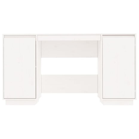 Bureau 140x50x75 cm massief grenenhout wit 5