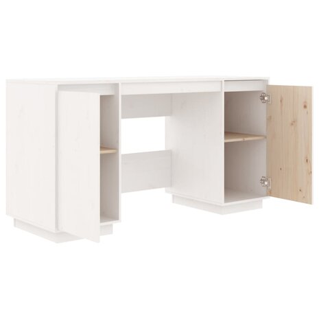 Bureau 140x50x75 cm massief grenenhout wit 6
