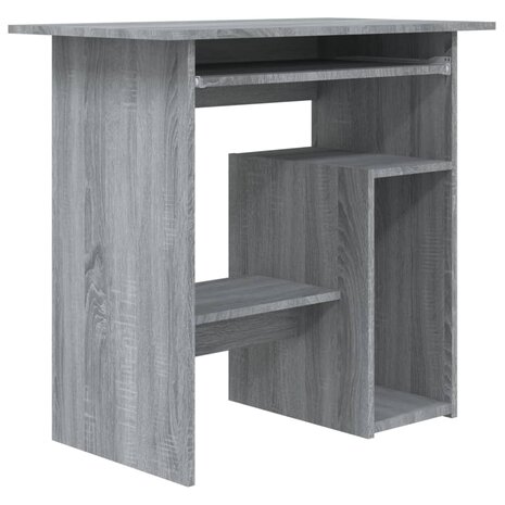 Bureau 80x45x74 cm bewerkt hout grijs sonoma eikenkleurig 2