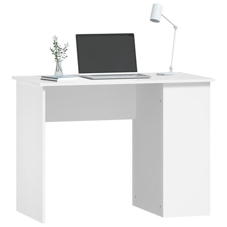 Bureau 100x55x75 cm bewerkt hout wit 3