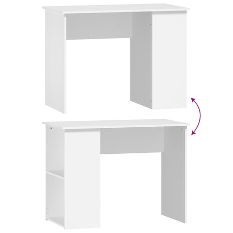 Bureau 100x55x75 cm bewerkt hout wit 6