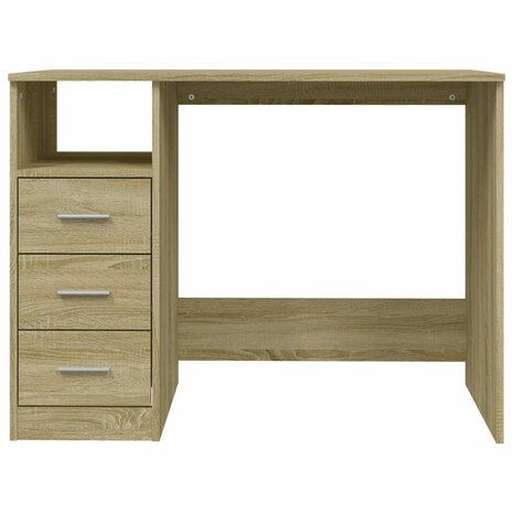 Bureau met lades 102x50x76 cm bewerkt hout sonoma eikenkleurig 6