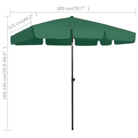 Strandparasol 200x125 cm groen 8