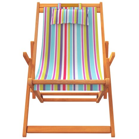 Strandstoelen 2 st inklapbaar stof meerkleurig 4