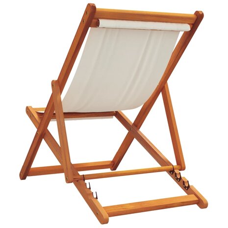 Strandstoelen 2 st inklapbaar stof crèmewit 6