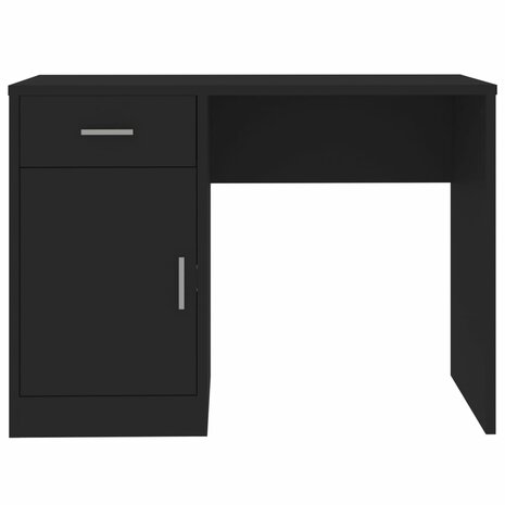 Bureau met kast en lade 100x40x73 cm bewerkt hout zwart 5