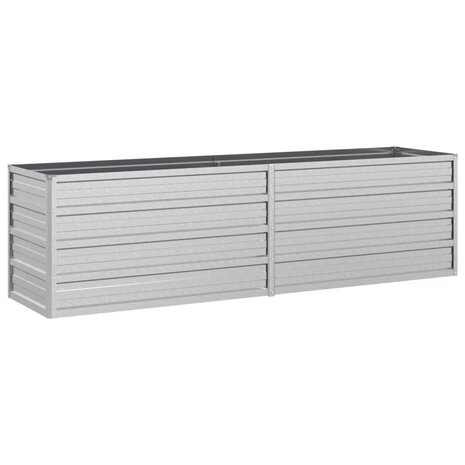 Plantenbak verhoogd 160x40x45 cm gegalvaniseerd staal zilver 2
