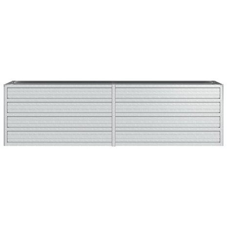 Plantenbak verhoogd 160x40x45 cm gegalvaniseerd staal zilver 4