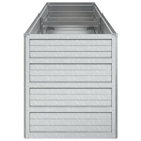 Plantenbak verhoogd 160x40x45 cm gegalvaniseerd staal zilver 5